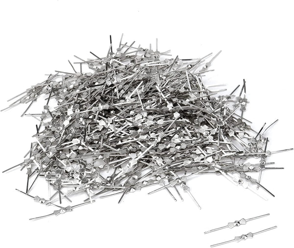 500PCS Metal Bright Silver Chandelier Crystal Clips, 1.57inch Total Length Butterfly Chandelier