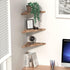 Set 3 Wall Mounted Rustic Wood Straight Edge Corner Shelf Storage Rack, Bookcase, Floating Shelves Home Decor
