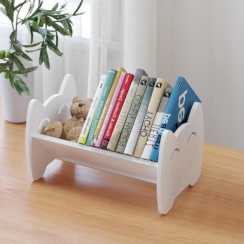 KUAIYU Kids Bookshelf, Mini Desktop Bookshelf with Tilted Shelf for Desk, Tabletop Book Shelf and Storage Rack