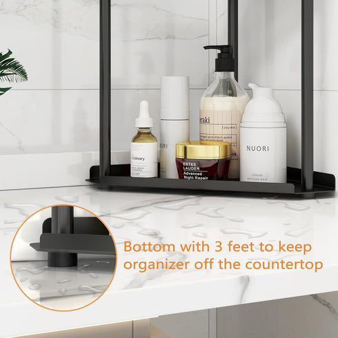 2 Counter Countertop Counter Jesginboo Tier Bathroom Organizer, Vanity Organizer Corner Shelf, Skincare, Makeup