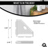 5" Questech Corner Shower Footrest, Lugged for New Construction, Shaving Shelf for Inside Shower, Bathroom Storage
