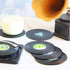 Funny Retro Record Coasters for Drinks, Set of 6 Vinyl Player Holder for Music Lovers, Conversation Piece Drink Coasters