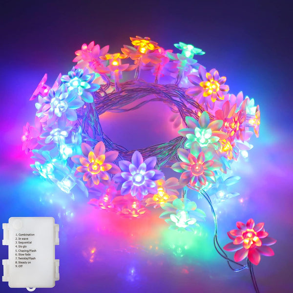 echosari LED String Lights, 13.2ft, 40 LED Lotus Flower Fairy Lights
