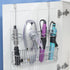 mDesign Metal Over Door Bathroom Hair Care & Styling Tool Organizer, Storage Basket for Hair Dryer, Flat Irons, Curling