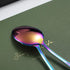 Kyraton Rainbow Dinner Spoons, 6 Pieces 7.5" Stainless Steel Table Spoons with Colorful Titanium Plating