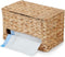 YANGQIHOME Trash Bag Dispenser with Lid, Water Hyacinth Plastic Bag Holder &