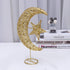 Uonlytech Glitter Moon and Star Ornament | Christmas Table Decoration | Wedding Birthday Holiday Party Supply | 20cm