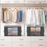 Large Storage Bags, 3 Pack Foldable Closet Organizers for Clothing, Bedding, 90L, Gray