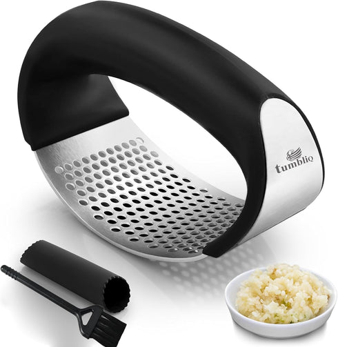 tumbliQ Discover the Best Garlic Press Rocker - Heavy Duty, Stainless Steel, Ergonomic, and Unique Designs