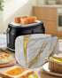 Marble Gold Grey 4 Slice Toaster Cover, Small Appliance Dustproof, Fingerprint Protectors, Machine Washable