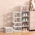 XDMTWLKJ Collapsible Shoe RackOrganizer 6 Tiers-Foldable Shoe Racks for Closet, Space-Saving Kid's