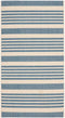 SAFAVIEH Courtyard Collection 2' x 3'7" Beige/Blue CY6062 Stripe Waterproof Indoor/Outdoor Easy Cleaning Mat