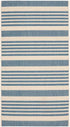 SAFAVIEH Courtyard Collection 2' x 3'7" Beige/Blue CY6062 Stripe Waterproof Indoor/Outdoor Easy Cleaning Mat