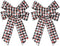Hying 2 PCS Valentine's Day Bows for Wreath, Black White Buffalo Plaid Bows with Glitter Red Heart Bow for Party