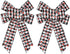 Hying 2 PCS Valentine's Day Bows for Wreath, Black White Buffalo Plaid Bows with Glitter Red Heart Bow for Party