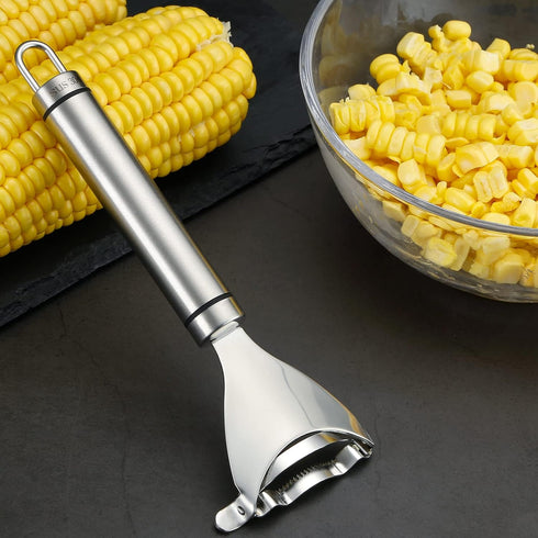 Corn Peeler Stainless Steel Tool, Corn Cob Stripper, Kitchen Gadget for Removing Kernels in Seconds