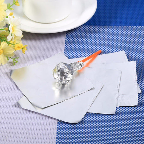 Wowagoga Foil Candy Wrappers, 6x6 Inches Gold Aluminum Foils Paper for Homemade Candies, Gifts Decoration, Silver, Pack