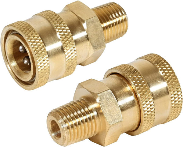 YAMATIC Pressure Washer Fitting, 1/4" Male NPT to 1/4" Socket, Quick Connect Coupler, 5000 PSI (2 Pcs)