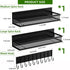 Magnetic Spice Rack for Refrigerator, 3 Pack Moveable Magnetic Shelf with 10-Hook Rack for Kitchen Organizers