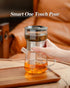 Set, 2 Gifts-400ml ZENS Modern Glass Tea Infuser Teapot Smart One Touch Tea Maker for Loose Tea Diffusers with Gongfu