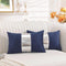 TAOSON Pack of 2 Velvet Decorative Throw Pillow Covers Navy Blue Patchwork with