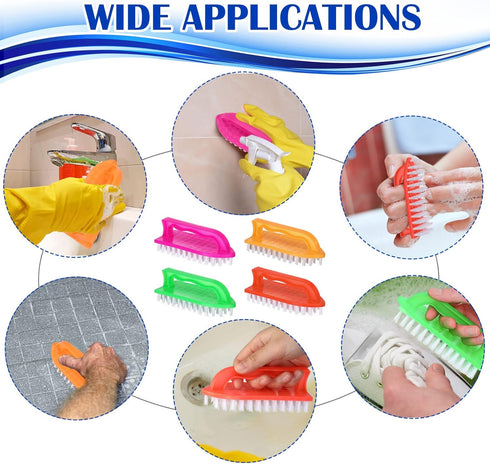 24 Pack Scrub Brushes for Cleaning, Comfort Grip Stiff Bristles Household Cleaning Brushes for Kitchen Bathroom