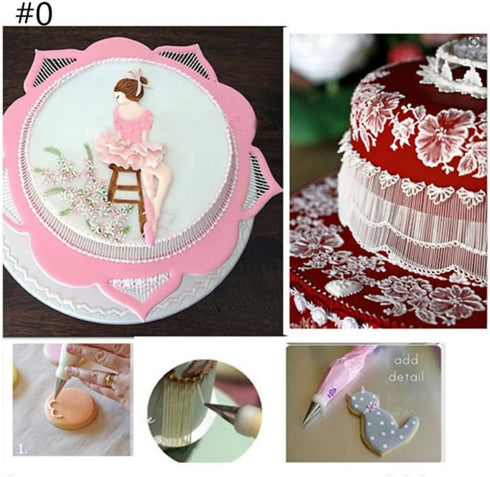 GOOTRADES 7 Pcs-Set Cake Decorating Tips, 5 Writing Tubes, 1 Coupler, 1 Silicone Pastry Bag