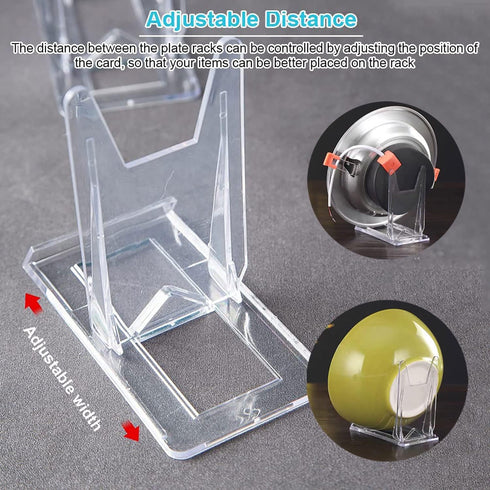 Acrylic Plate Stands, Adjustable Decorative Plate Holder, 12 Pieces for Display Pictures or Plates