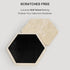 YONGHEE Set 6 Travertine Coasters of with Holder, Hexagonal Rustic Farmhouse Beige Marble Drink Coasters for Coffee