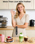 3 3 AMOSA Milk Frother Handheld with Stand, Rechargeable Frother with Speeds & Heads, Travel Frother with Case, Coffee