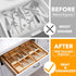 SpaceAid Bamboo Silverware Drawer Organizer with Labels, Kitchen Utensil Tray Holder Organizer for Flatware, Cutlery, Spoon and Knives Drawer Storage Organization (Natural, 6 Slots) by SpaceAid