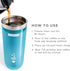 Zoku Instant Iced Coffee Maker, 11-ounce Portable Tumbler with Spill-resistant Lid and Straw, Teal