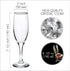 Volarium Champagne Flutes Set of 6, Elegant Crystal Glasses for Sparkling Wine, Perfect for Christmas, Weddings,