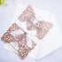 20PCS Laser Cut Wedding Invitations Cards 5 x 7.28 with Hollow Rose and Ivory Ribbons for Bridal Shower