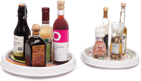French Bull Lazy Susan Round Rotating Melamine Kitchen Organizer-Platter, 9-inch Ziggy