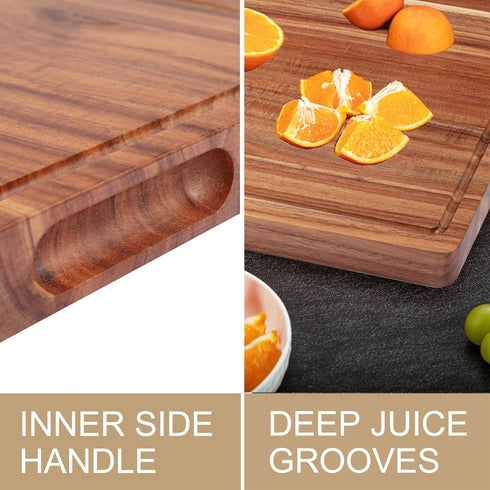 GAOMON 20 Inch 1.5" Large Acacia Wood Cutting Board Thick, Reversible Wooden Cutting Board for Kitchen, Charcuterie