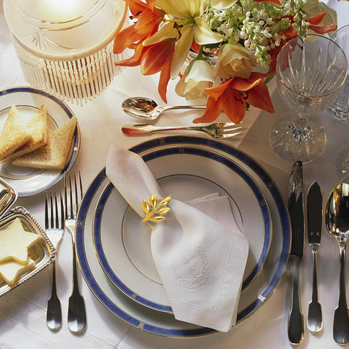 KPOSIYA Set of 20 Gold Leaf Napkin Rings, Metal Table Napkin Holders for Parties & Everyday Use