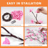 Zyxva 4FT 48 8 Cherry Blossom Vine Lights with Remote, LED Pink Flower Willow Vine Lights for Bedroom Wall Decor, Fairy