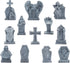 12 Pcs Miniature Resin Tombstones, Mini Gravestone Figurines, Multiple Sizes for Mini House Graveyard Scene, Halloween