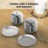 Reinmoson 2 Pack Tea Balls for Loose Tea, 304 Stainless Steel Infusers with Retractable Chain & 2 Drip Trays