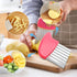 Luomorgo Stainless Steel Potato Crinkle Cutter Knife, Carrot Wavy Knife, French Fry Slicer, Pink
