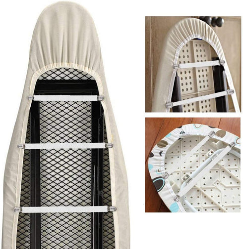 Goodtimes Adjustable Ironing Board Cover Clips, Mini Suspenders Fasteners to Keep Cover Flat and Secure
