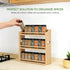 3 Counter Bamboo Spice Rack Organizer, Tier Spice Jars Storage Rack with Handles, Seasoning Shelf for Kitchen or Wall