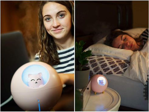 Upgraded Ultrasonic Ultra-Quiet USB Mini Humidifier for Kids Baby Nursery, 7-Color Lights, Auto Shutoff