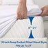 MERITLIFE Premium Waterproof Mattress Protector, Queen Size Cooling Bed Pad Cover, Soft Breathable, Vinyl Free, White