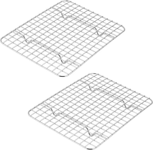 Small Baking Cooling Rack Set of 2, E-far Stainless Steel Toaster Oven Rack for Cooking