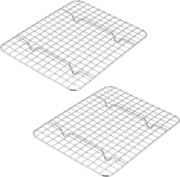 Small Baking Cooling Rack Set of 2, E-far Stainless Steel Toaster Oven Rack for Cooking