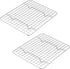 Small Baking Cooling Rack Set of 2, E-far Stainless Steel Toaster Oven Rack for Cooking