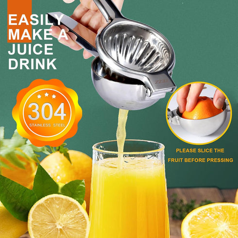 TEZZ Upgraded Extra Large Lemon Squeezer, Heavy Duty Handheld Orange Juicer, Stainless Steel Citrus Press