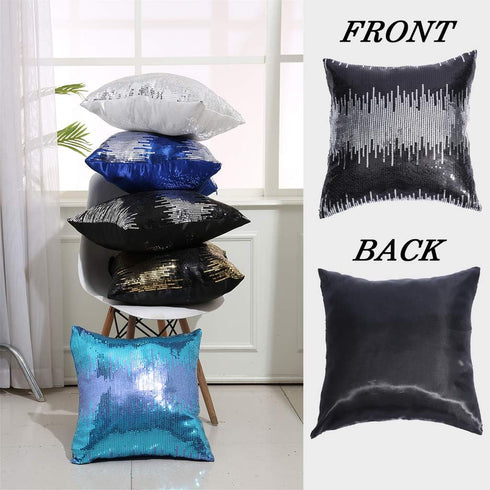Juya Delight Throw Pillow Case, Set of 2 Sparkly Cushion Covers for Couch Sofa Home Decorative, 18x18 inches, Black